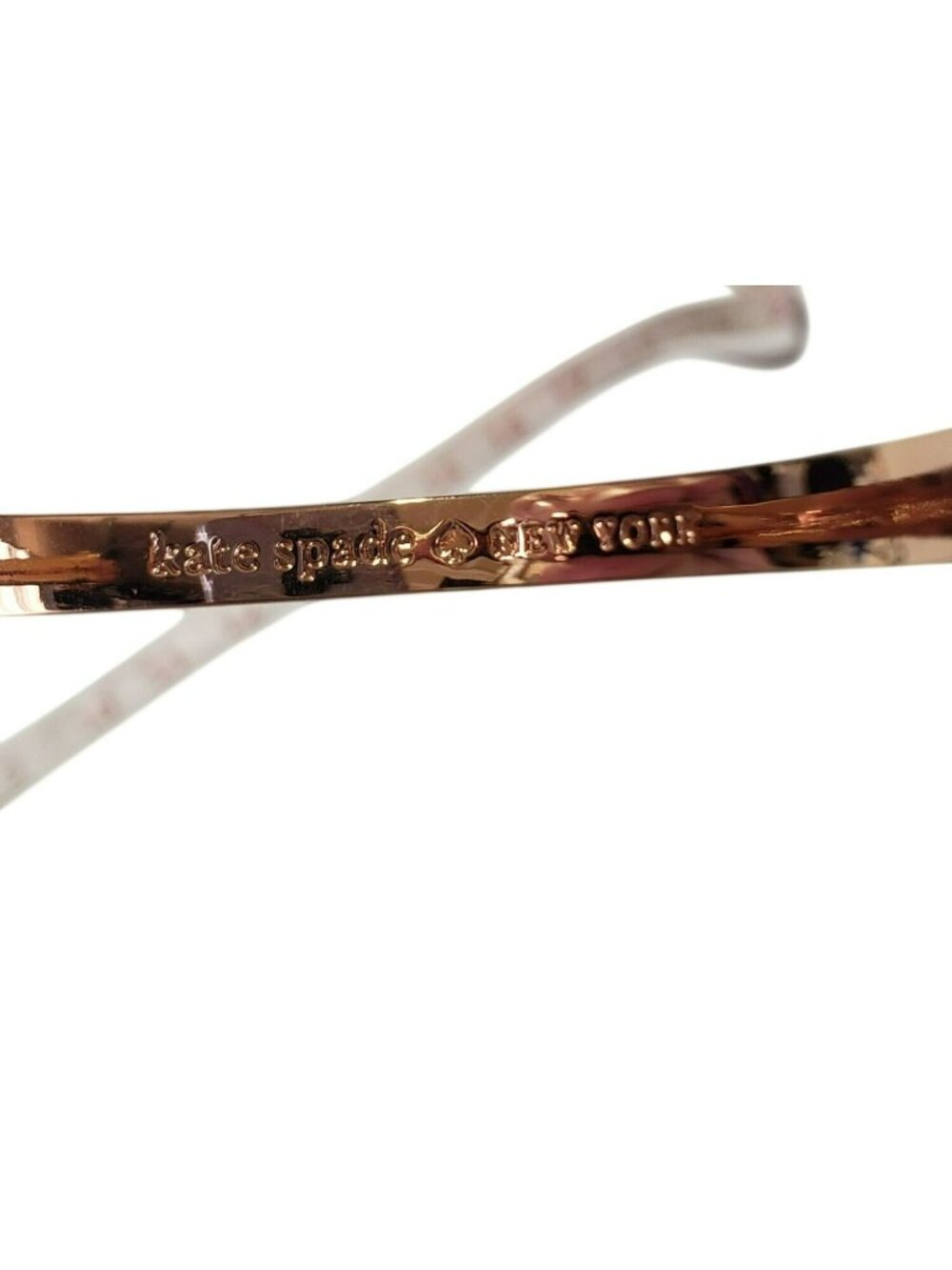 Kate Spade Pink Glitter Gold Tone Hinged Bangle Bracelet - Picture 6 of 10